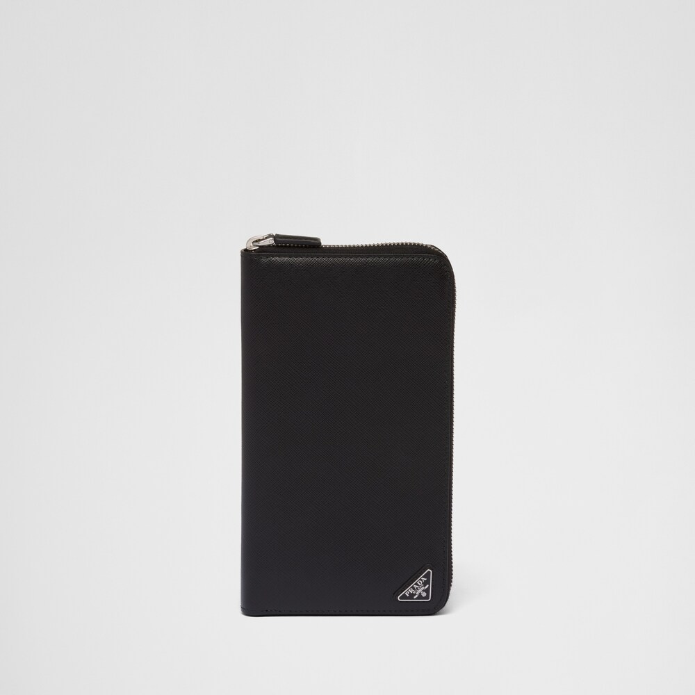 Prada Saffiano leather zip around wallet 1