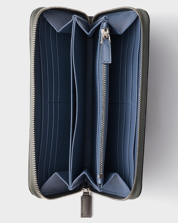 Saffiano leather wallet - Smoke/Aviation Blue Saffiano leather wallet - Smoke/Aviation Blue