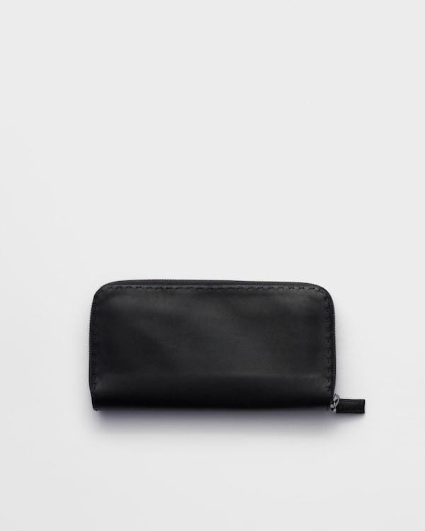 Antiqued leather wallet - Black Antiqued leather wallet - Black