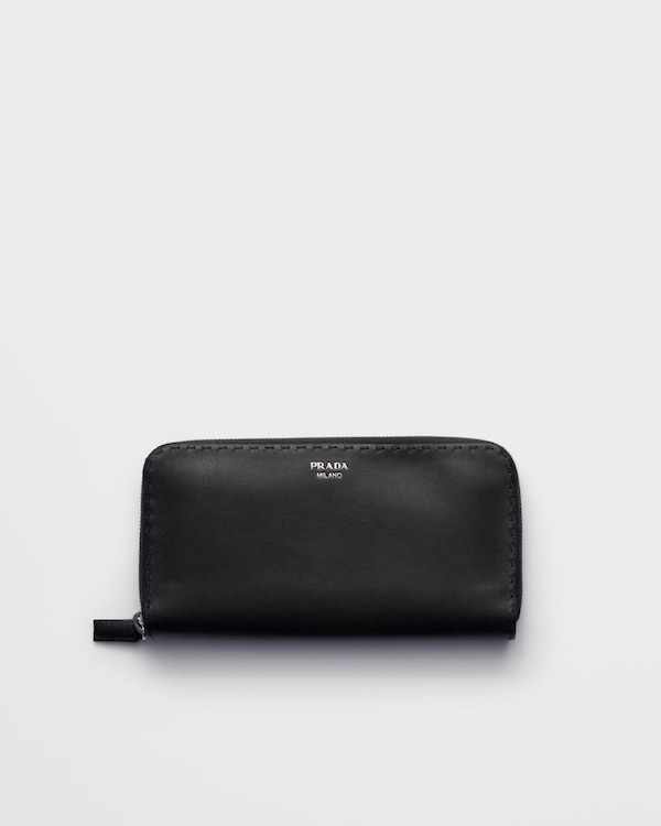 Antiqued leather wallet - Black Antiqued leather wallet - Black