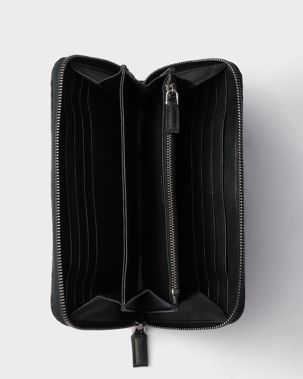 Antiqued leather wallet - Black Antiqued leather wallet - Black