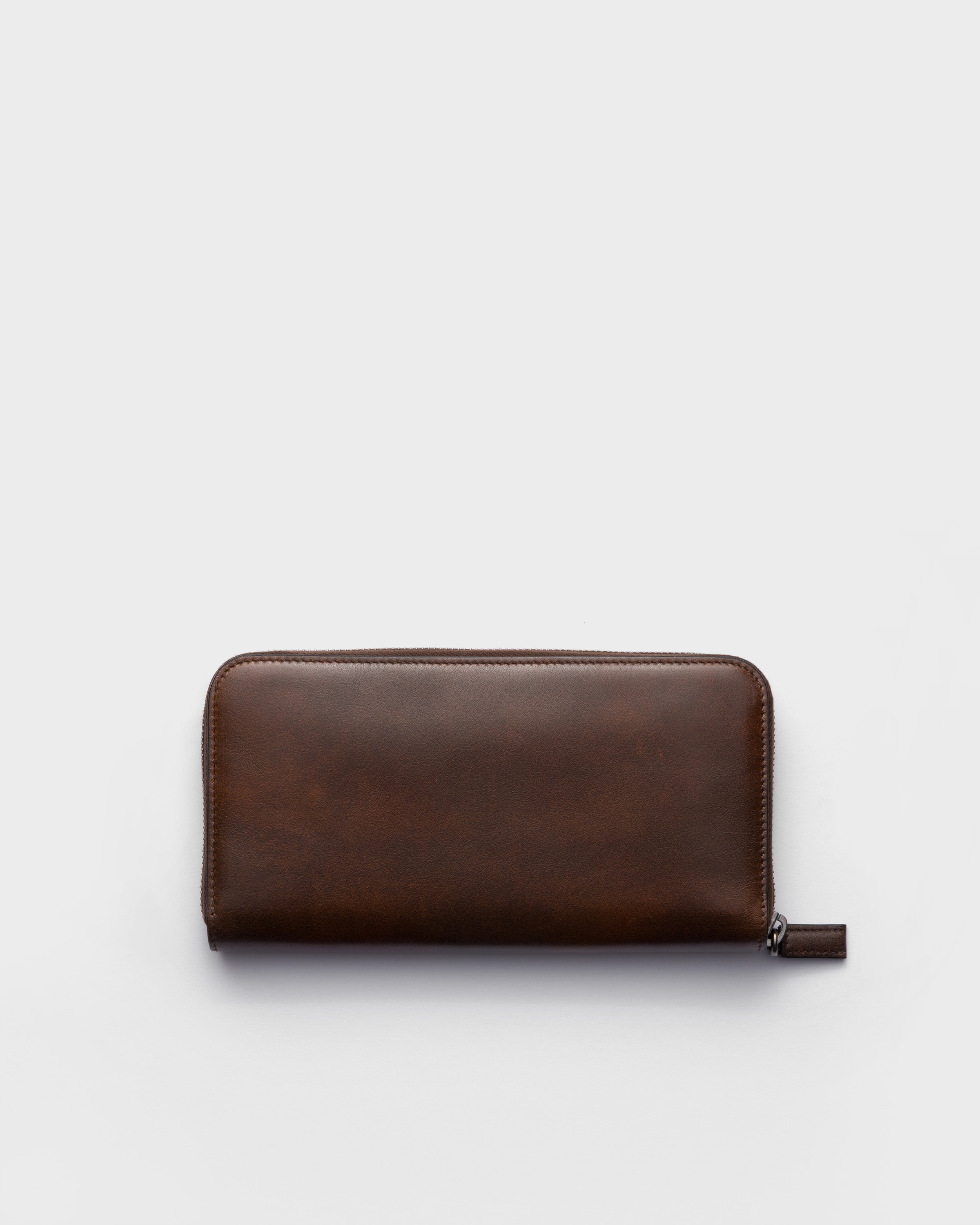 Cocoa Brown Antiqued Leather Wallet | PRADA - Japan