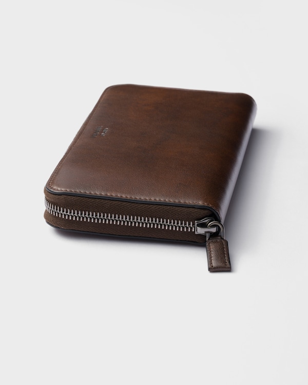 Antiqued leather wallet - Cocoa Brown Antiqued leather wallet - Cocoa Brown