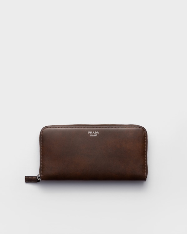 Antiqued leather wallet - Cocoa Brown Antiqued leather wallet - Cocoa Brown