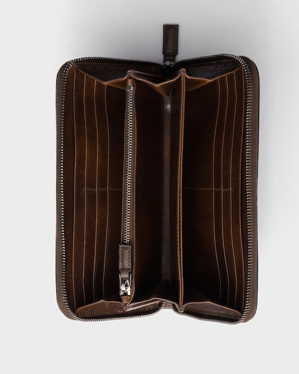 Antiqued leather wallet - Cocoa Brown Antiqued leather wallet - Cocoa Brown