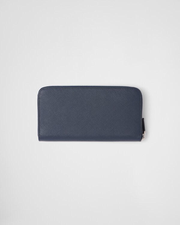 サフィアーノレザー ジップアラウンド財布 - ネイビー+ライトグレー サフィアーノレザー ジップアラウンド財布 - ネイビー+ライトグレー