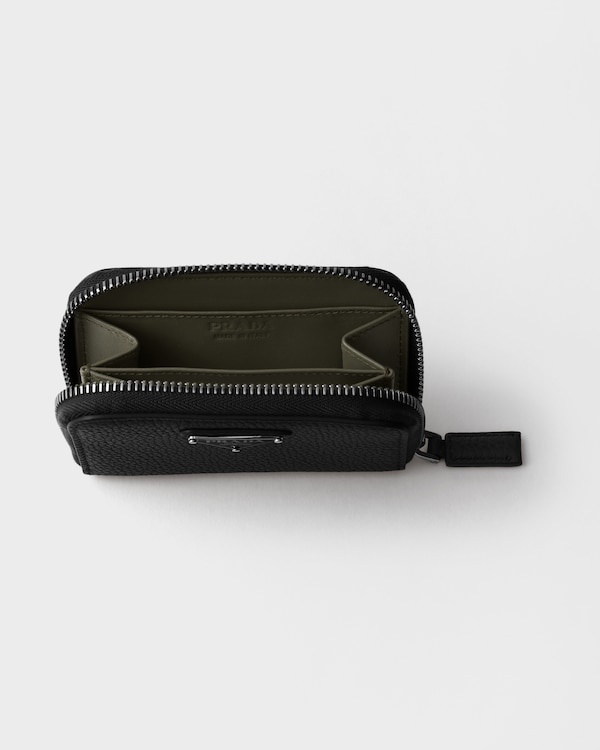 Leather coin purse - Black/Loden Green Leather coin purse - Black/Loden Green