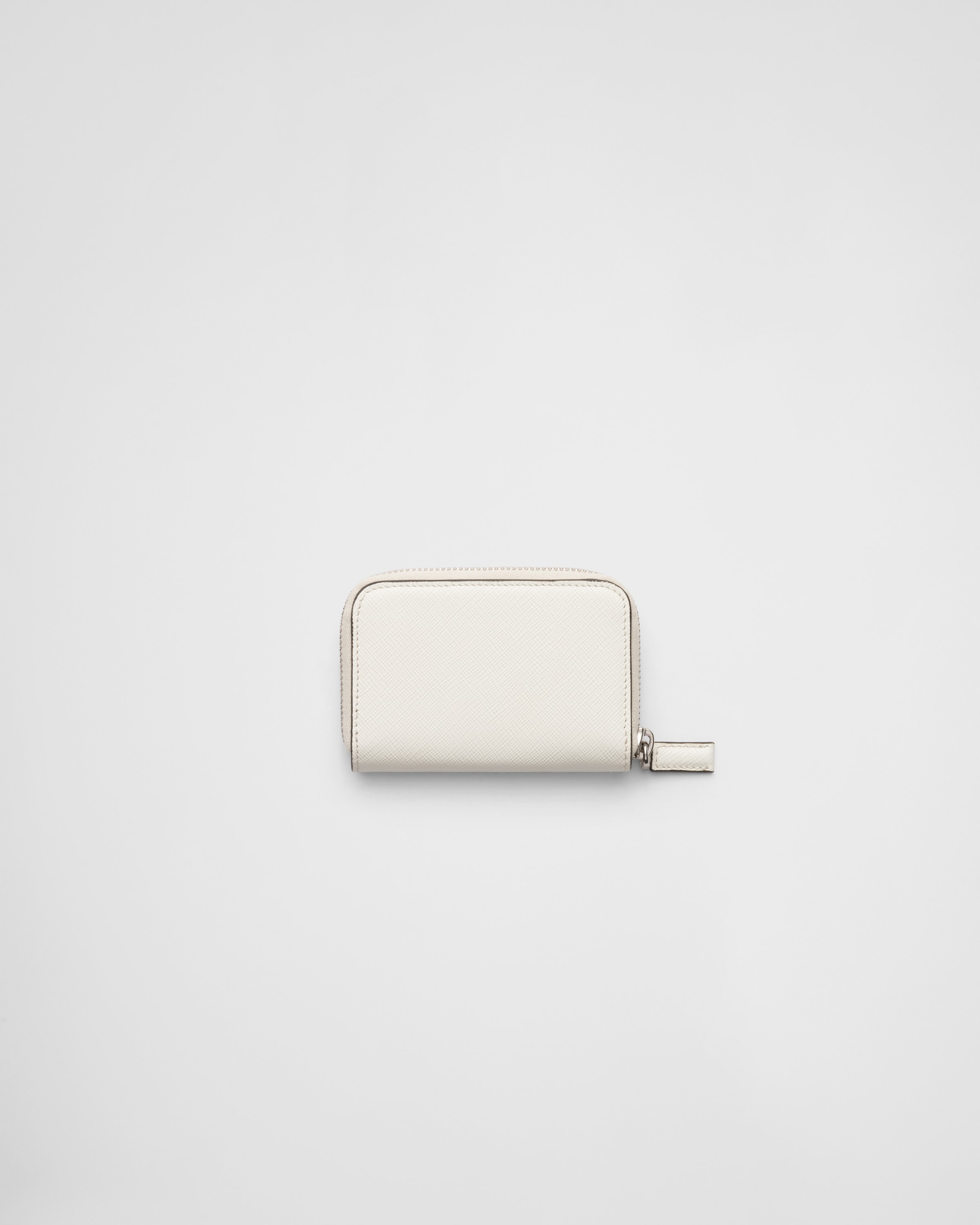 【限定特価】 ホワイト サフィアーノトライアングル コインケース | PRADA 小物