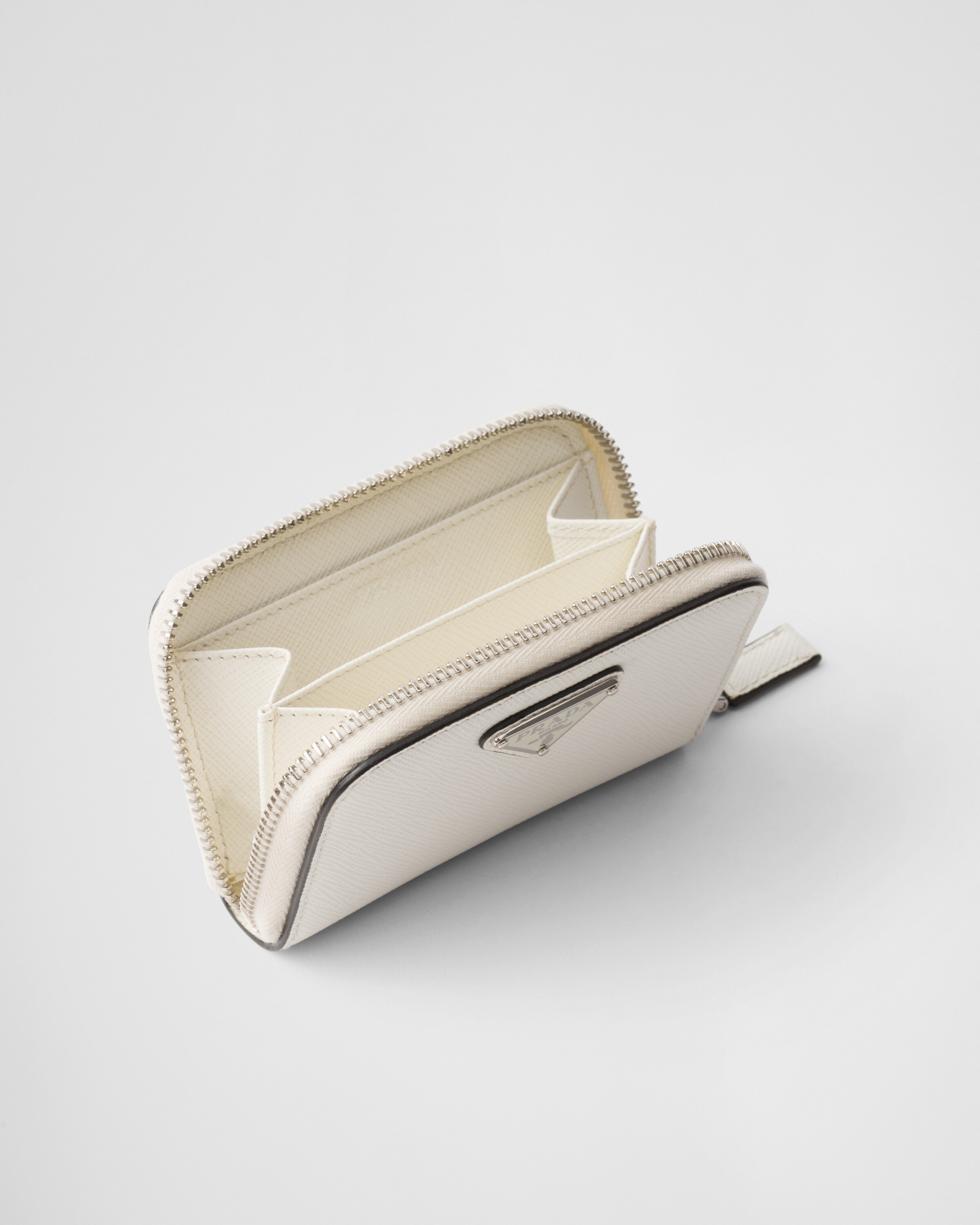 Shop Prada Saffiano Coin Purse In White