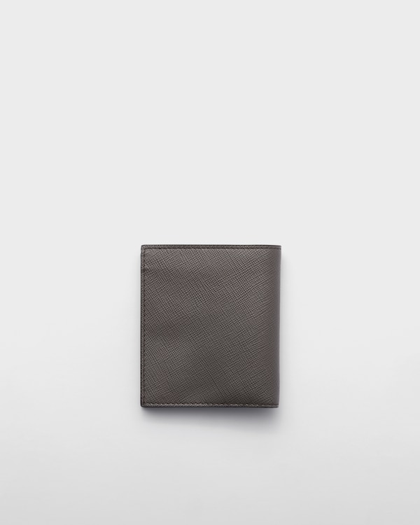 Geldbörse aus Saffiano-Leder - Rauchgrau/Smaragd Geldbörse aus Saffiano-Leder - Rauchgrau/Smaragd