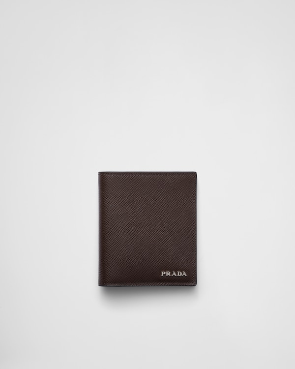 Black Saffiano Leather Wallet with coin purse | PRADA