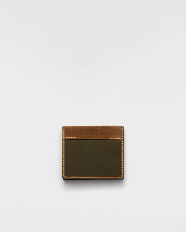 Re-Nylon and leather wallet Re-Nylon and leather wallet