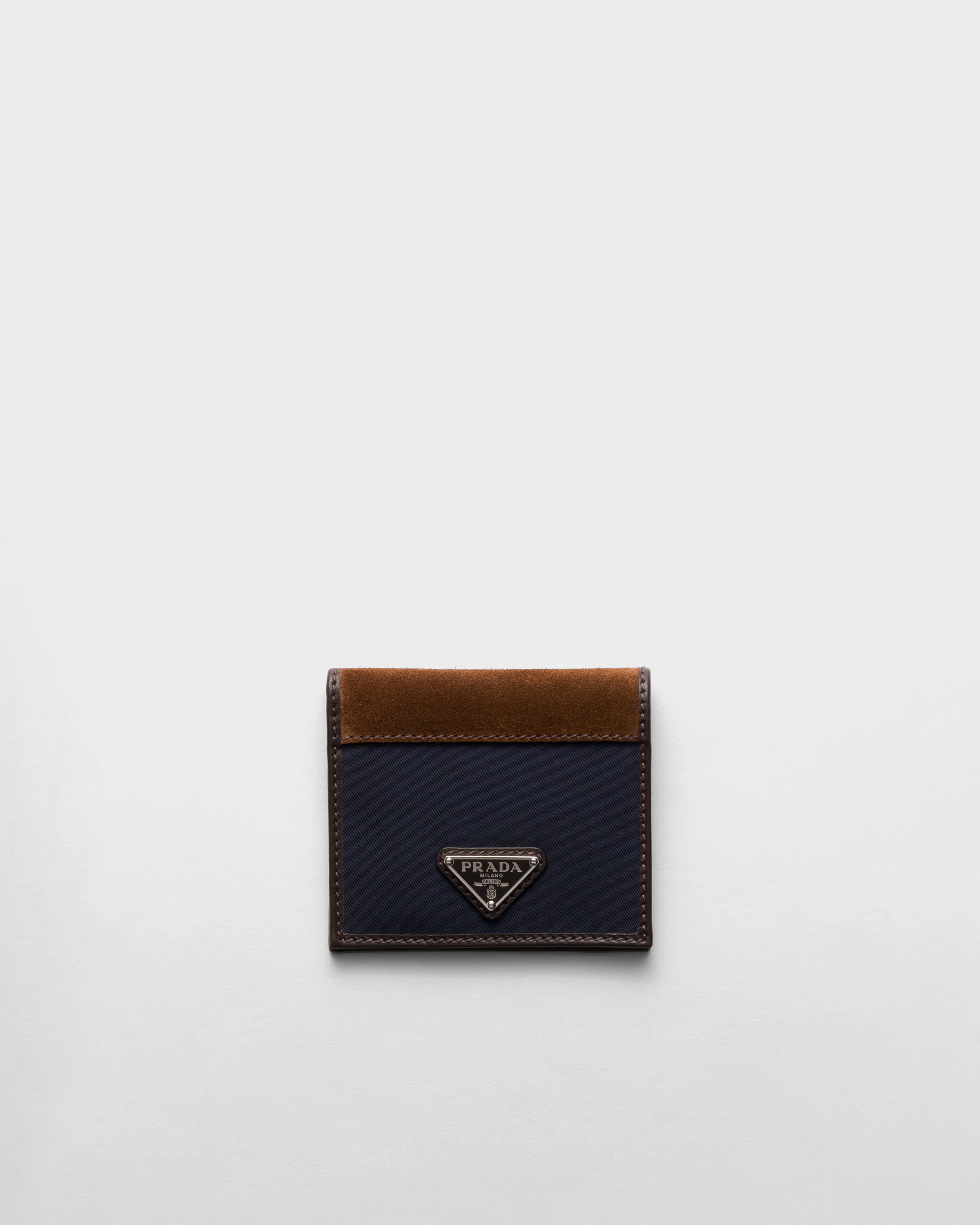 【人気/関税/送料込み】 Prada Re-Nylon and Leather Wallet Blu Blue/coffee Re-nylon And Leather Wallet | PRADA