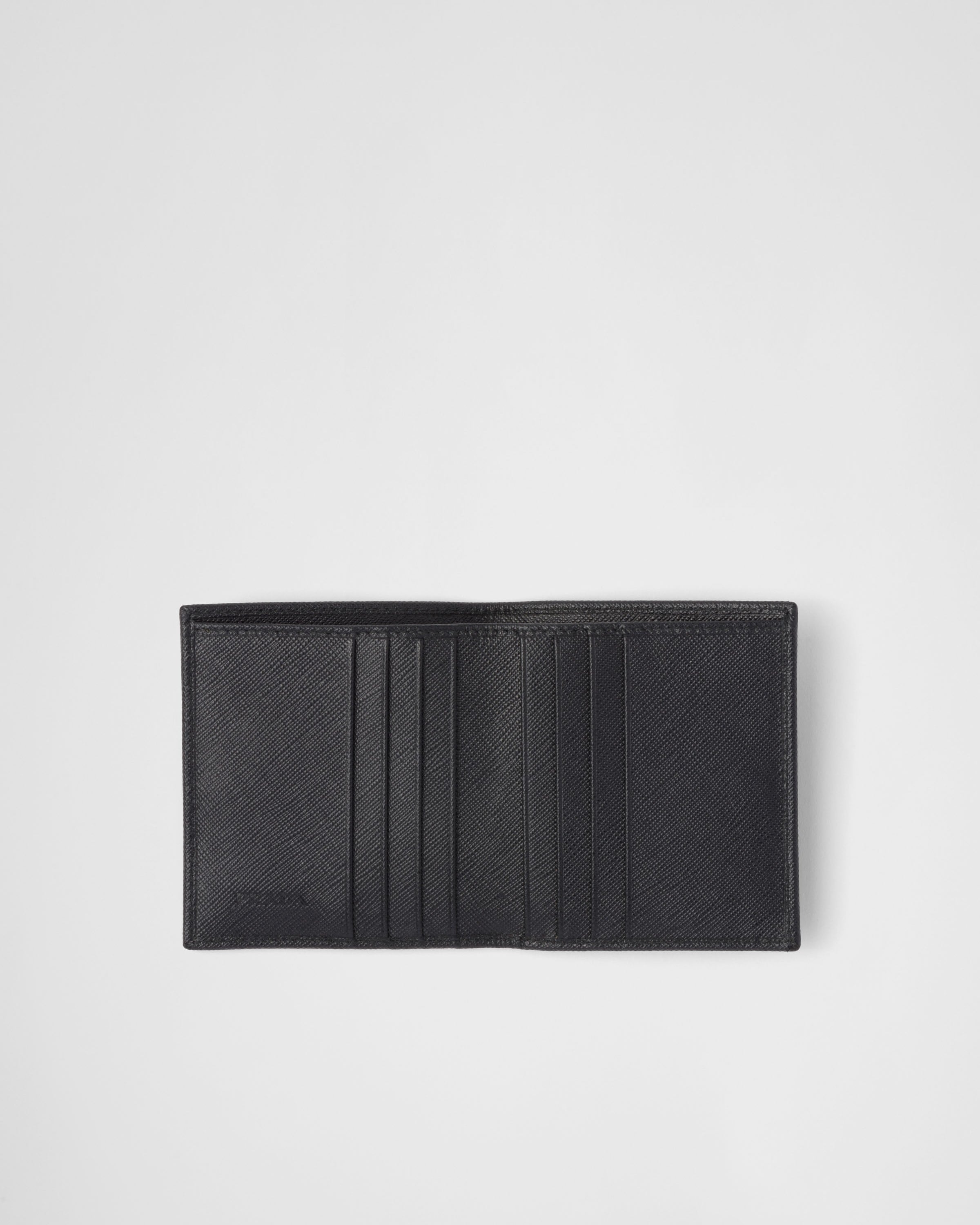 PRADA: wallet in saffiano leather - Black  Prada wallet 2MO004 QHH online  at