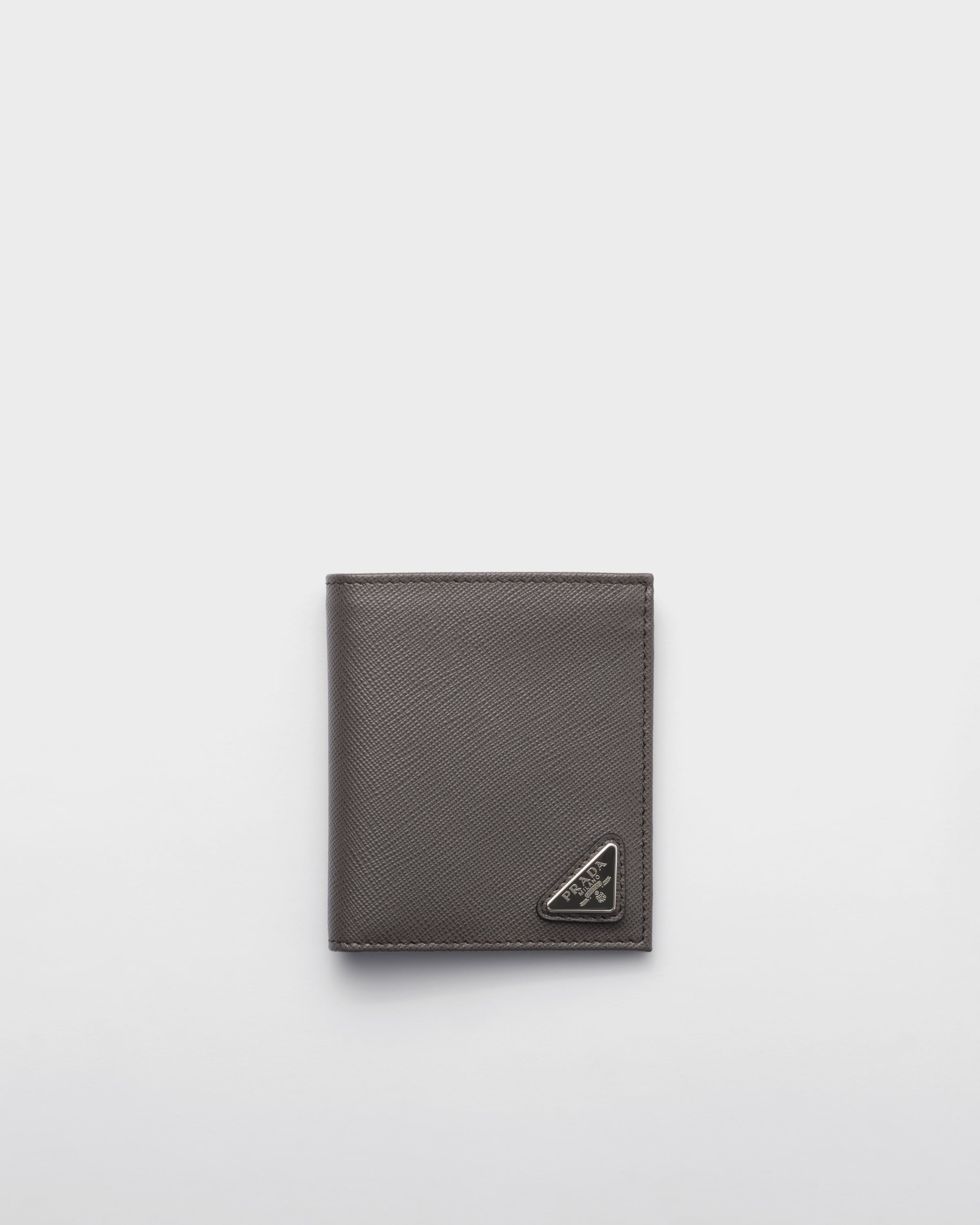 Smoky Gray Saffiano leather wallet | PRADA Smoky Gray Saffiano leather wallet | PRADA