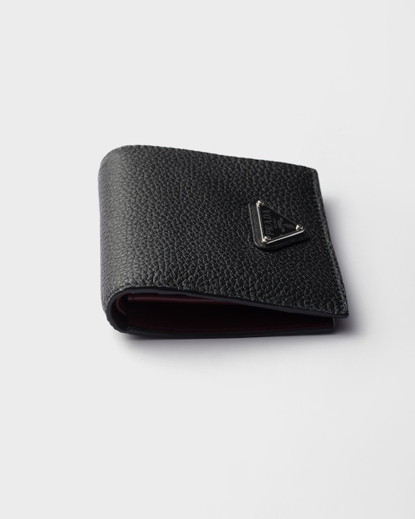 Leather wallet - Black/Burgundy Leather wallet - Black/Burgundy