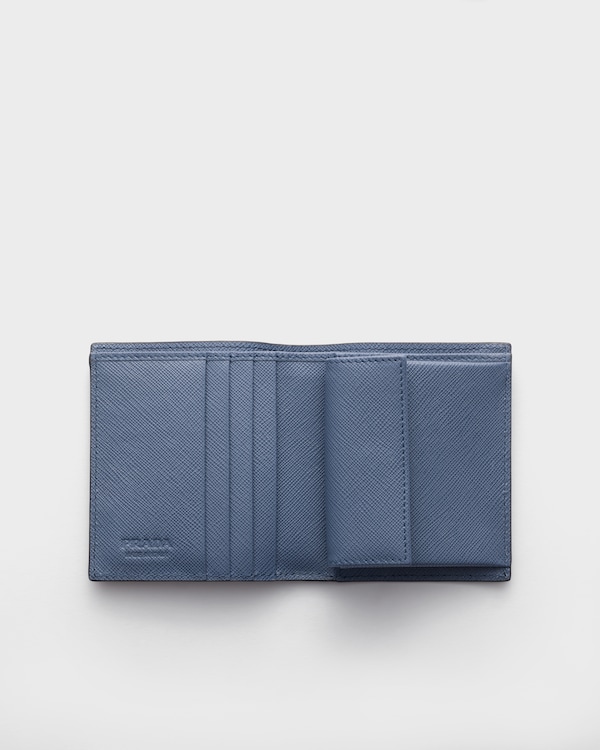Saffiano leather wallet - Smoke/Aviation Blue Saffiano leather wallet - Smoke/Aviation Blue