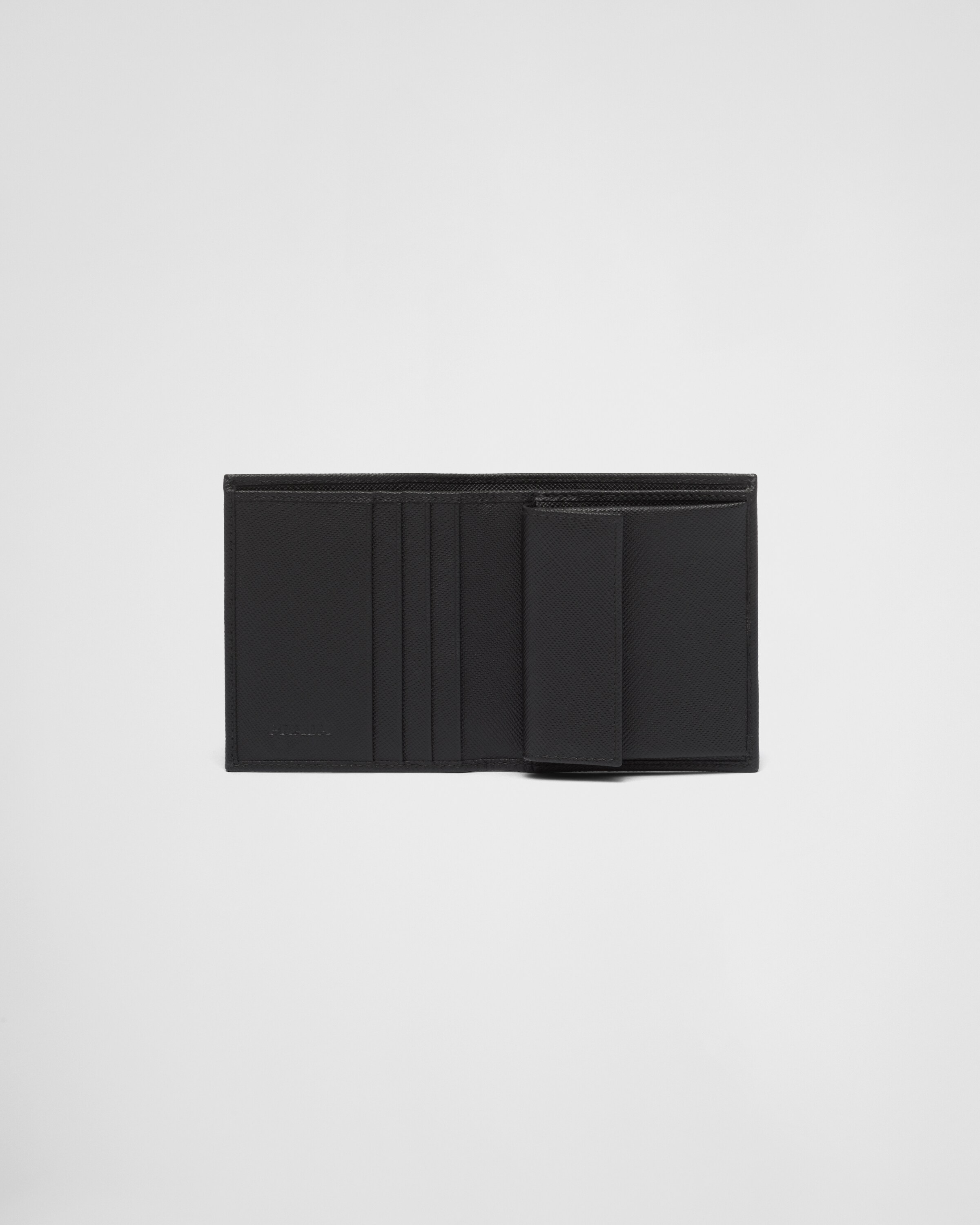 PRADA セール★ 2MF028 Black Saffiano Leather Card Holder | PRADA