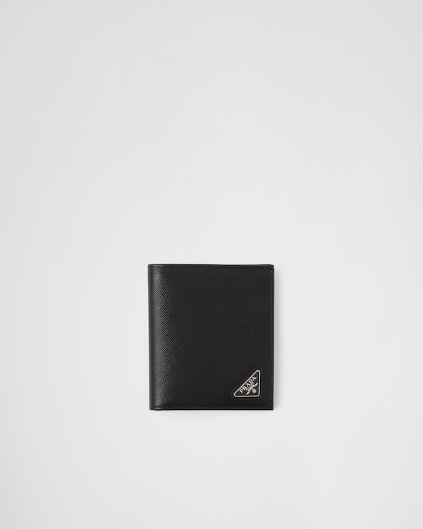 Black Small Saffiano leather wallet | PRADA