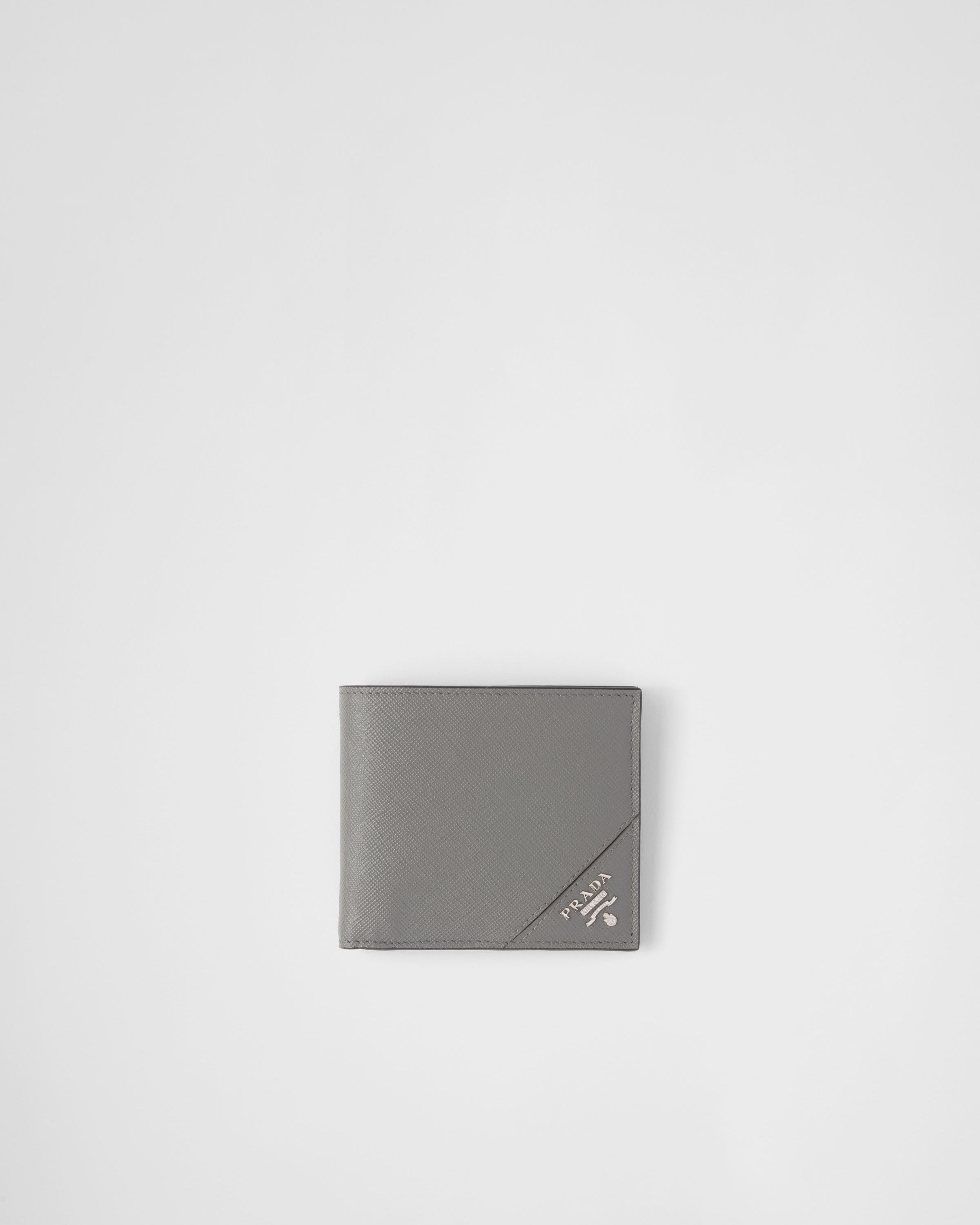 Marble Gray Saffiano Leather Wallet PRADA