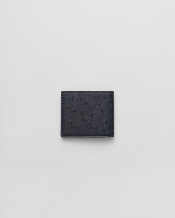 محفظة من جلد نعام - أزرق محفظة من جلد نعام - أزرق