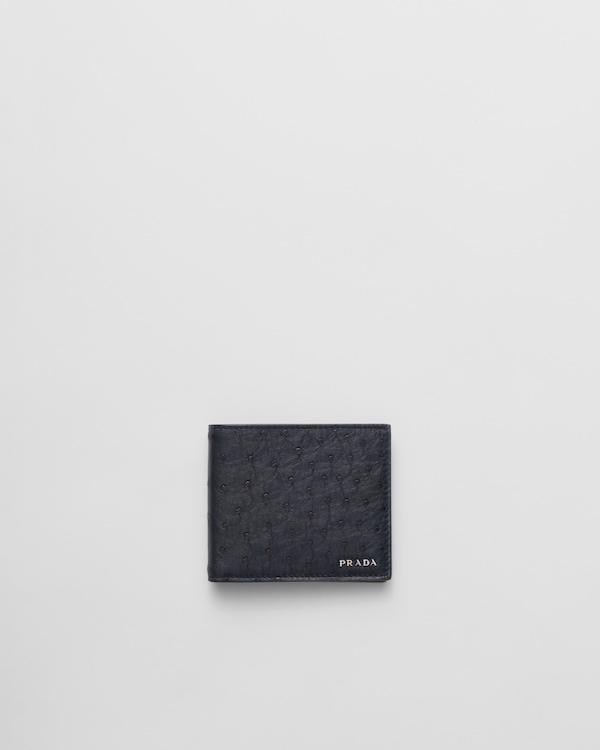 محفظة من جلد نعام - أزرق محفظة من جلد نعام - أزرق