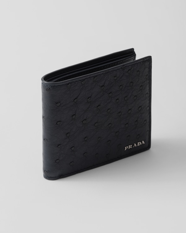 محفظة من جلد نعام - أزرق محفظة من جلد نعام - أزرق