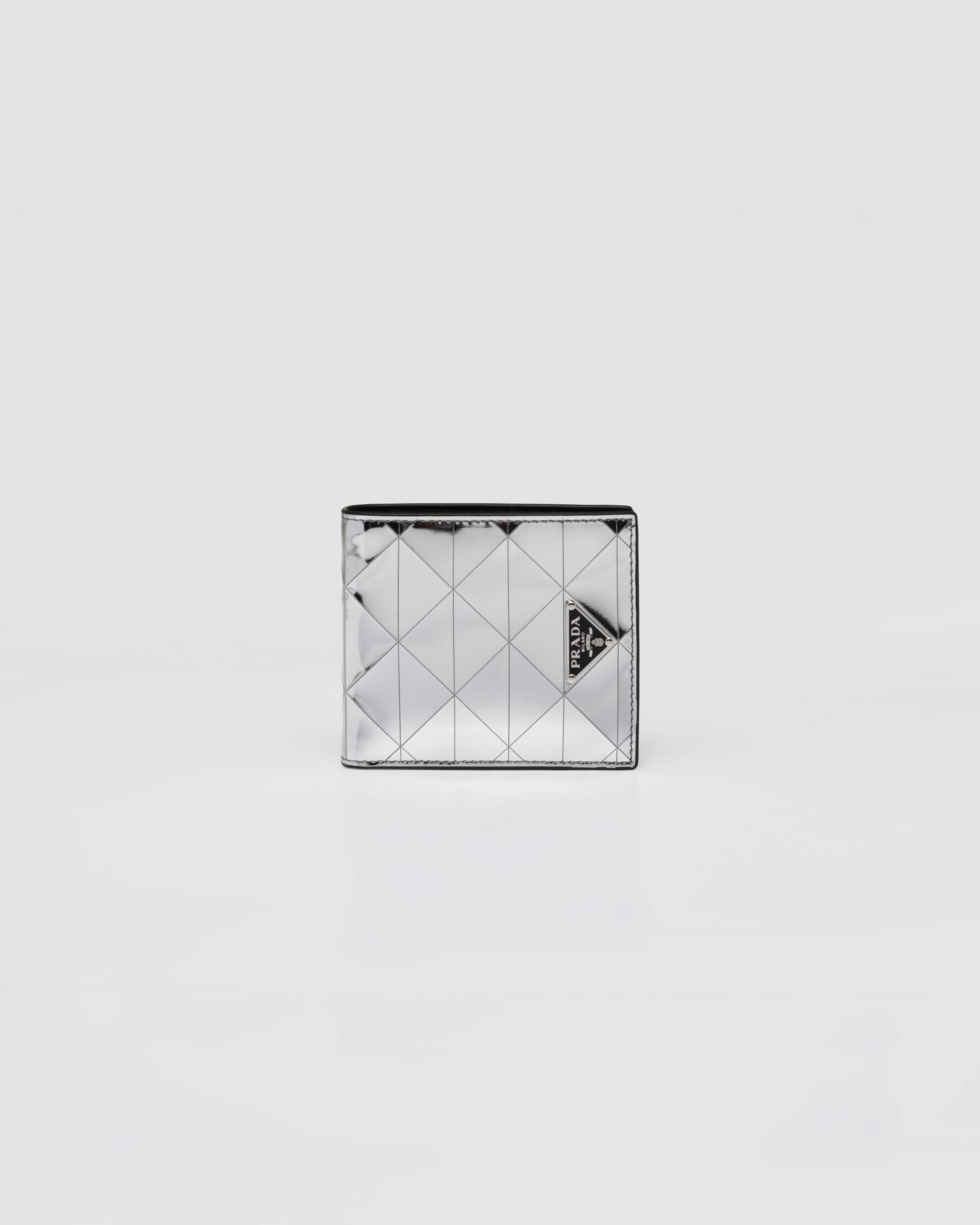 Silver Brushed Leather Wallet PRADA