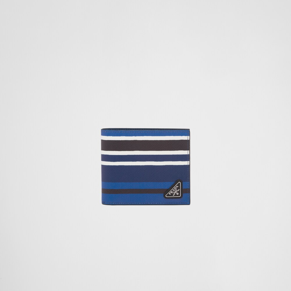 Cartera de piel estampada Azul | Prada