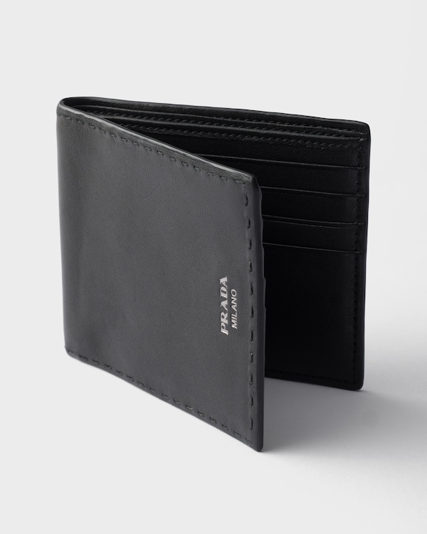 Antiqued leather wallet - Black Antiqued leather wallet - Black