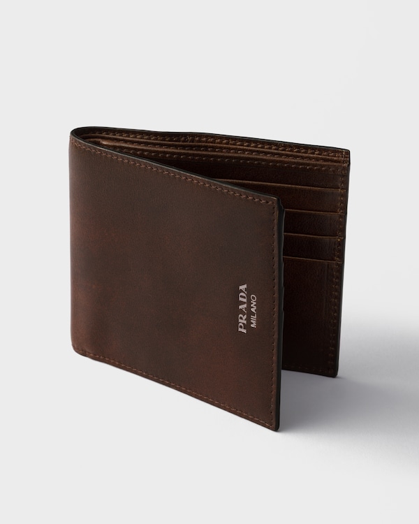 Antiqued leather wallet - Cocoa Brown Antiqued leather wallet - Cocoa Brown