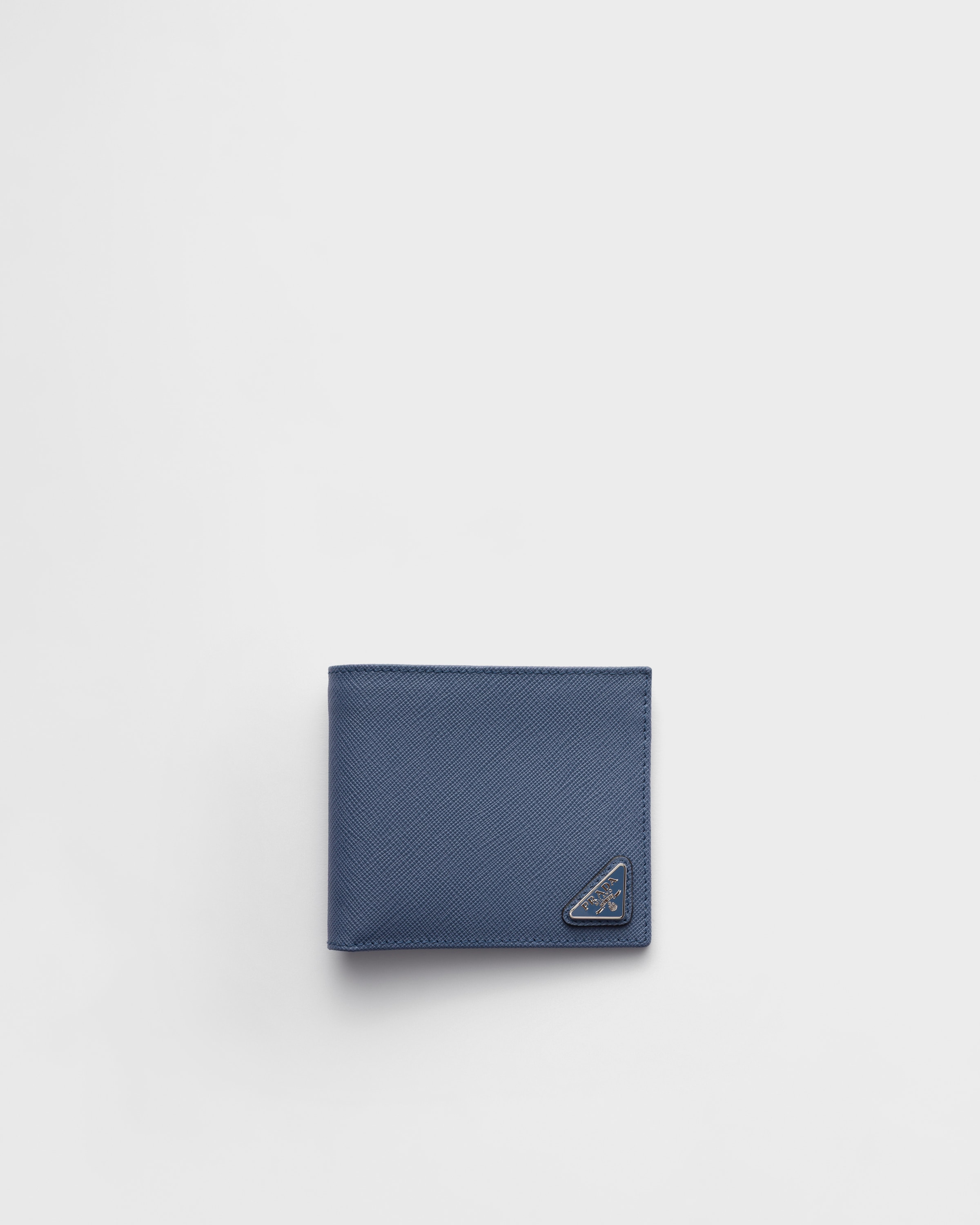 Aviation Blue Saffiano Leather Wallet | PRADA - United States