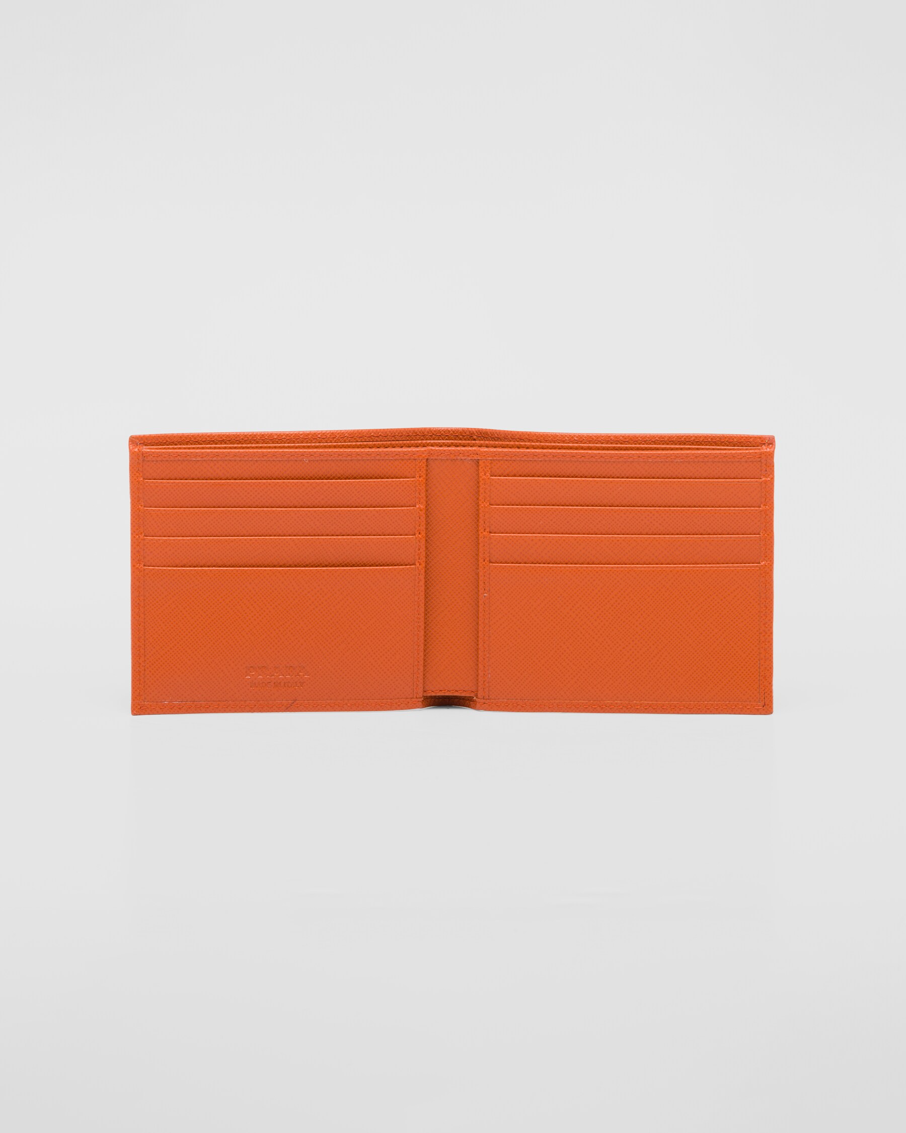 Papaya Saffiano Leather Wallet PRADA