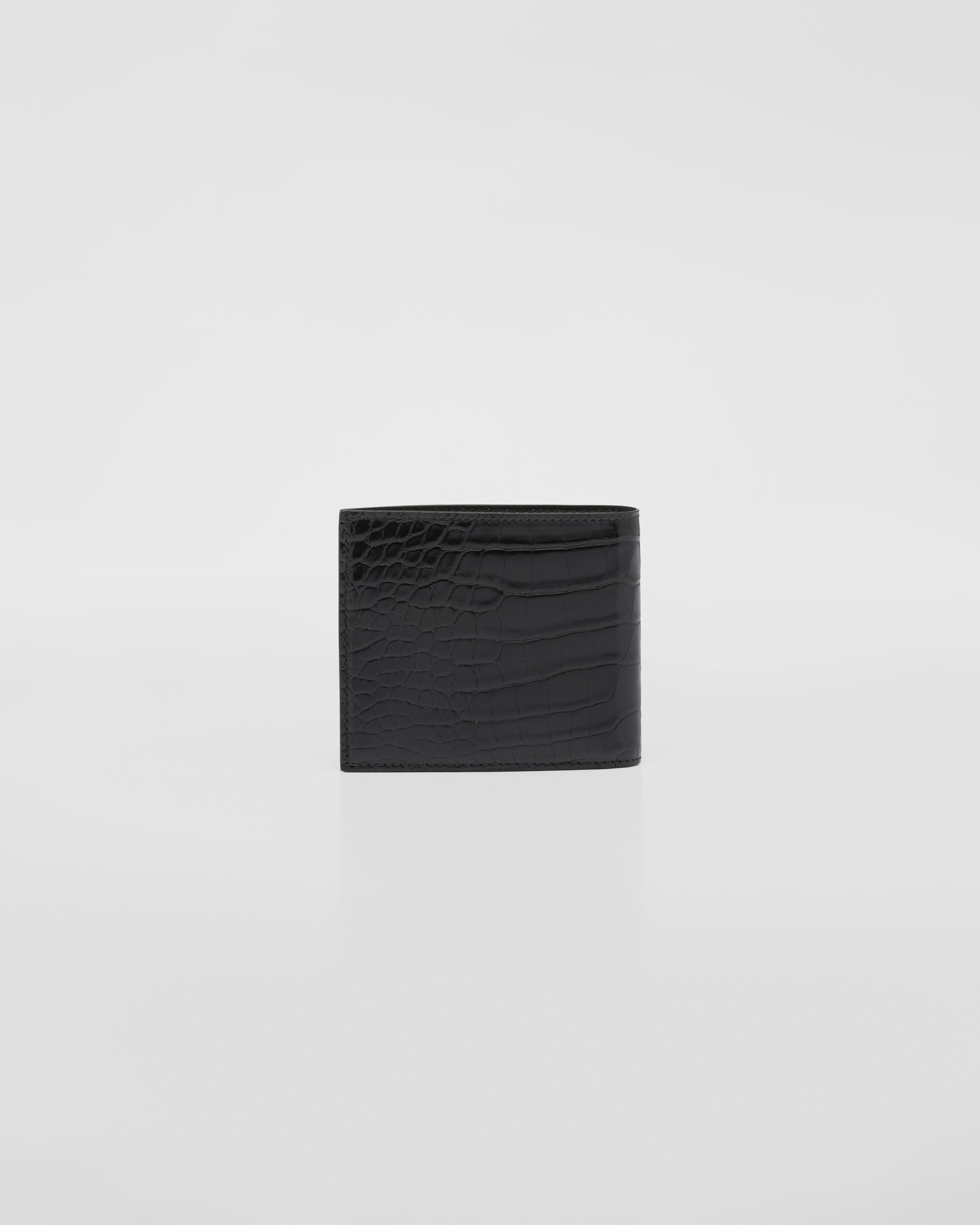 Black Crocodile Leather Wallet PRADA
