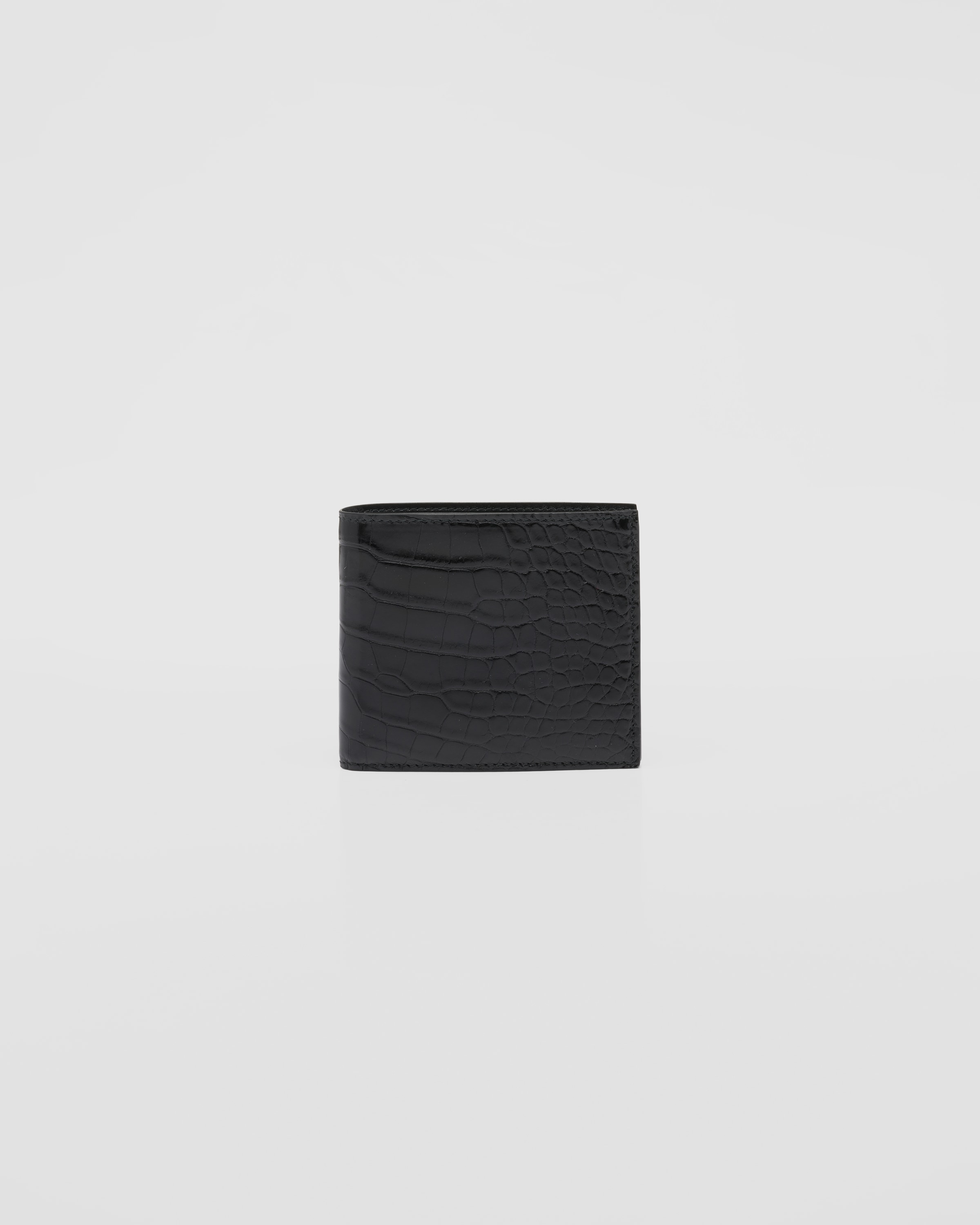 Black Crocodile Leather Wallet | Prada