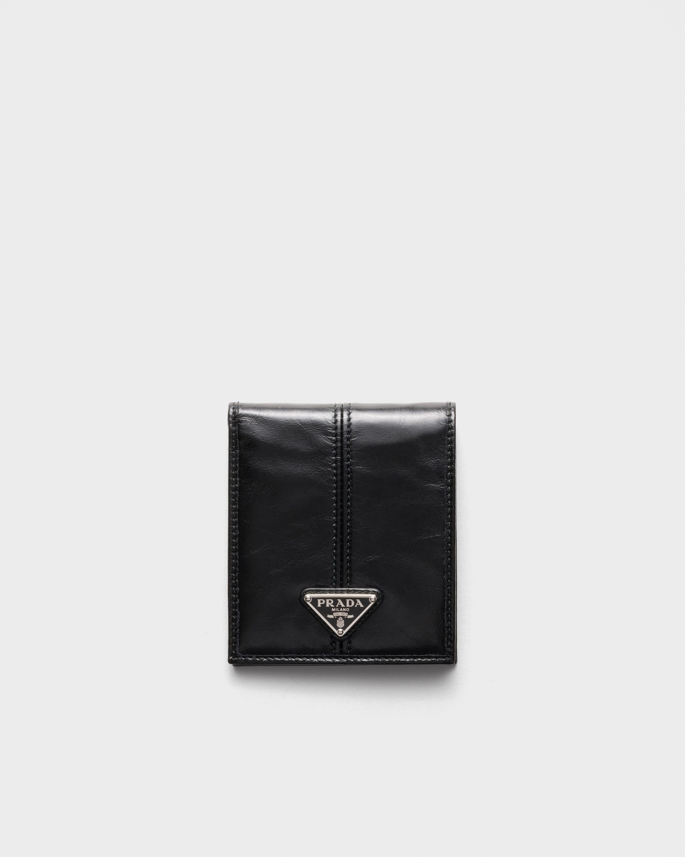 Prada Leather Wallet With Coin Purse, Man, Black
