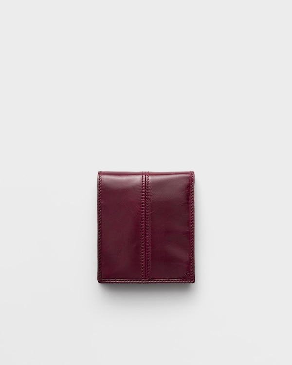 コインパース付きレザーウォレット - バーガンディ コインパース付きレザーウォレット - バーガンディ