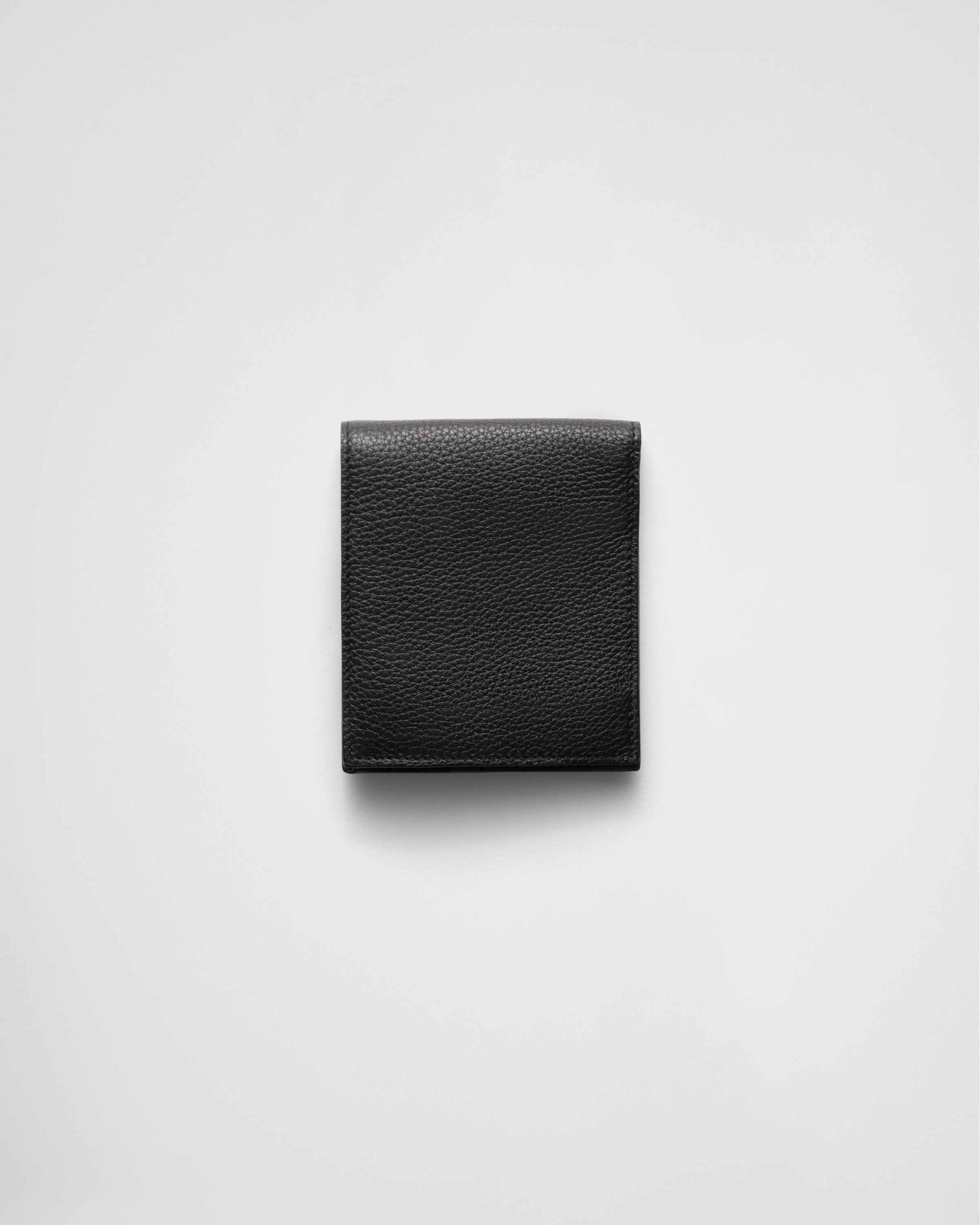 ブラック コインパース付きレザーウォレット | PRADA