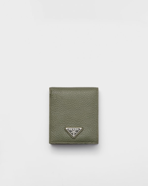 カーキグリーン／ダークブラウン Re-Nylon xレザー 財布 | PRADA