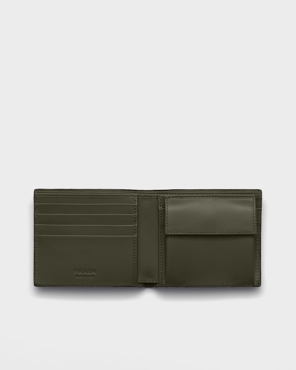 Leather wallet with coin purse - Black/Loden Green Leather wallet with coin purse - Black/Loden Green