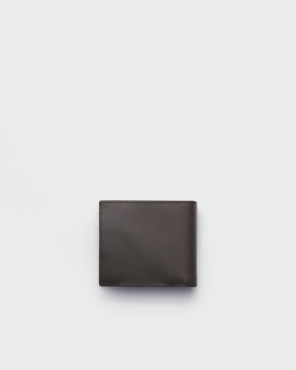 Saffiano leather wallet with coin purse - Smoke/Aviation Blue Saffiano leather wallet with coin purse - Smoke/Aviation Blue