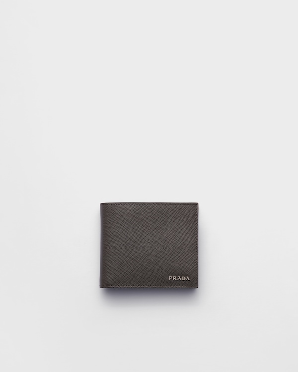 Saffiano leather wallet with coin purse - Smoke/Aviation Blue Saffiano leather wallet with coin purse - Smoke/Aviation Blue