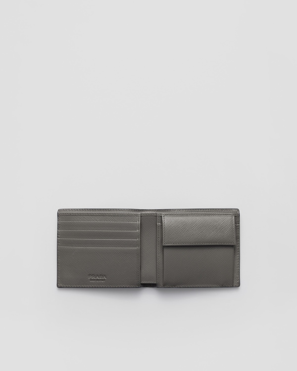 Saffiano leather wallet with coin purse - Baltic Blue/Marble Gray Saffiano leather wallet with coin purse - Baltic Blue/Marble Gray