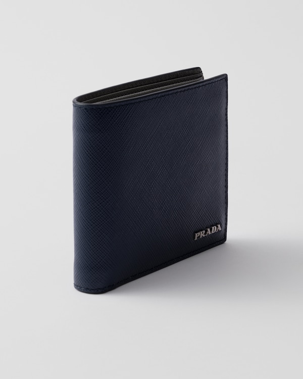 Saffiano leather wallet with coin purse - Baltic Blue/Marble Gray Saffiano leather wallet with coin purse - Baltic Blue/Marble Gray