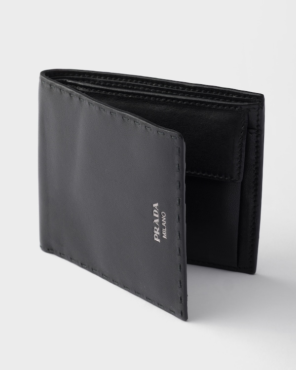 Antiqued leather wallet - Black Antiqued leather wallet - Black