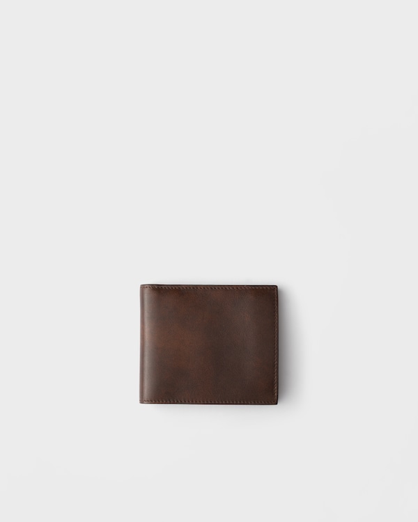 Antiqued leather wallet
