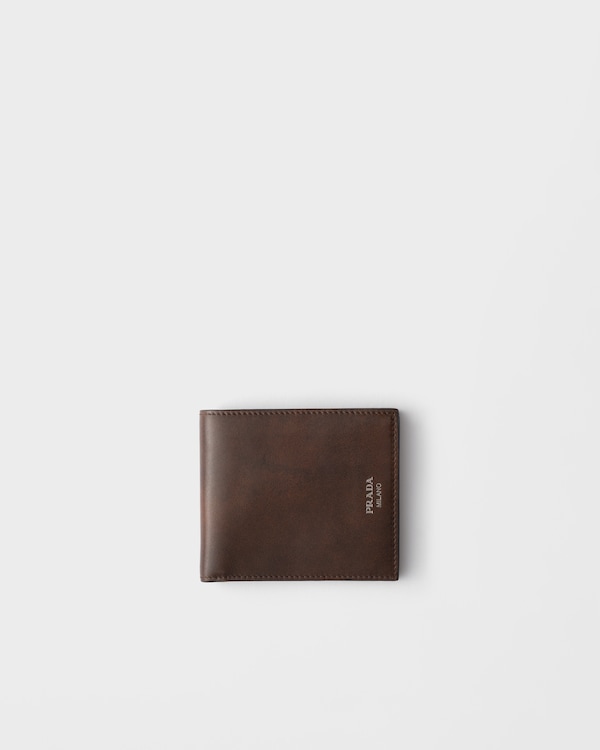 Antiqued leather wallet