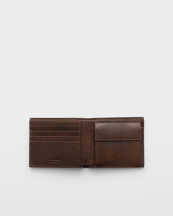 Antiqued leather wallet