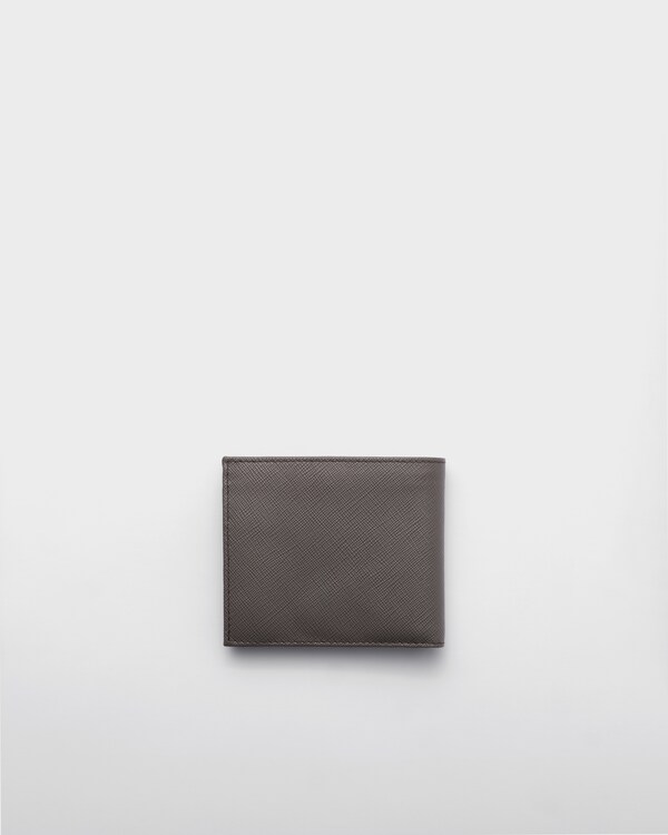 Saffiano Leather Wallet with coin purse - Smoky Gray Saffiano Leather Wallet with coin purse - Smoky Gray