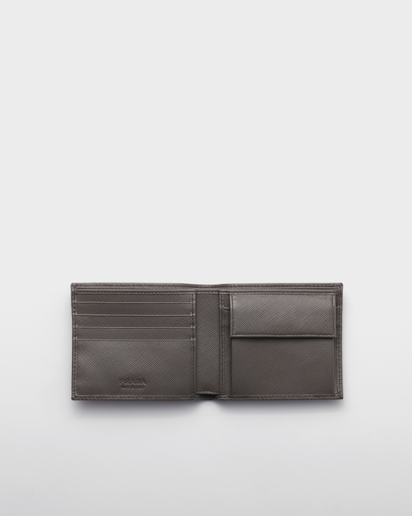Saffiano Leather Wallet with coin purse - Smoky Gray Saffiano Leather Wallet with coin purse - Smoky Gray